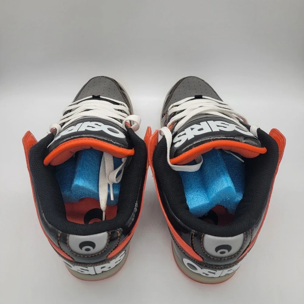 RARE Vintage Osiris NYC 83 Low Shoes Men's 12 Black Orange Patent Y2K Chunky NEW